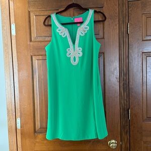 Lilly Pulitzer Green Dress with Gold Embroidery